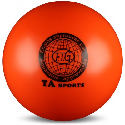 Мяч для художественной гимнастики металлик 400 г I-2 19 см Оранжевый